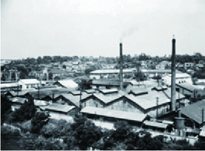 本格操業開始時＜1932年＞の目黒工場風景（東京都目黒）